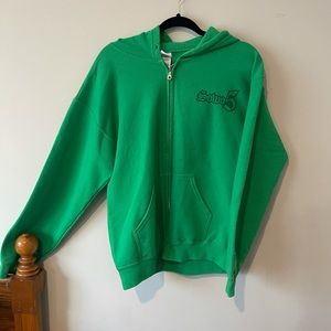 Green zip up hoodie